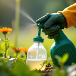 Personne versant un anti-mauvaises-herbes naturel dans un spray